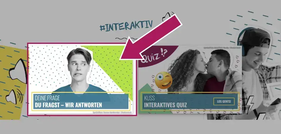 Screenshot: Interaktiv-Bereich mit Markierung auf Eure Fragen