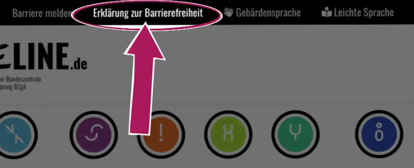 Erklaerung zur Barrierefreiheit in Navigation