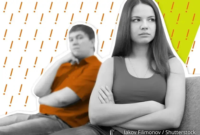 M&auml;dchen und Junge haben eine Meinungsverschiedenheit