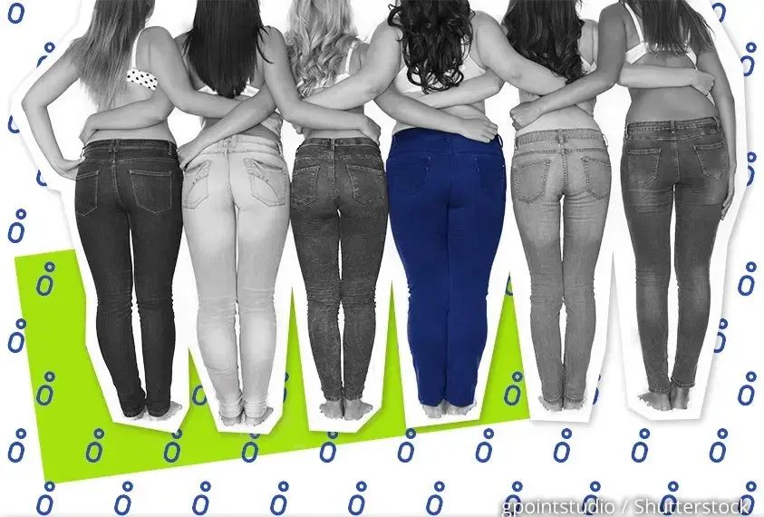 Sechs M&auml;dchen mit unterschiedlichen Figuren