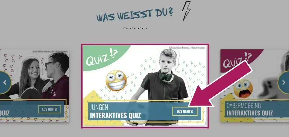 Screenshot: Was wei&szlig;t du mit Markierung auf Jungen