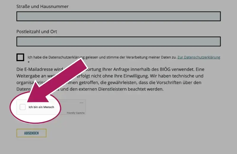 Ansicht Formular R&uuml;ckmeldung zur Barrierefreiheit &ndash; Ich bin ein Mensch