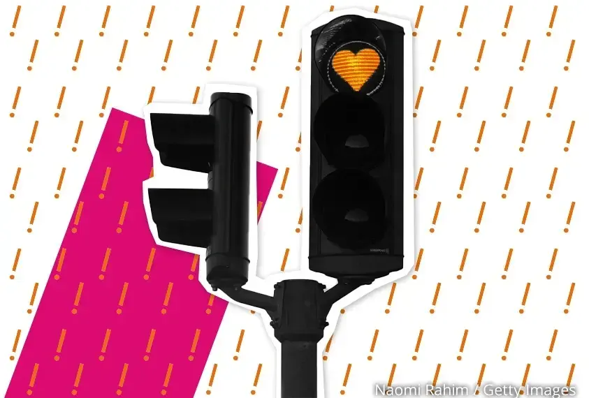 Ampel, die auf Rot steht