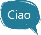Sprechblase: "Ciao"