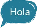 Sprechblase: "Hola"