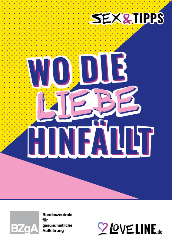 Titelblatt der Broschüre Sex & Tipps Wo die Liebe hinfällt