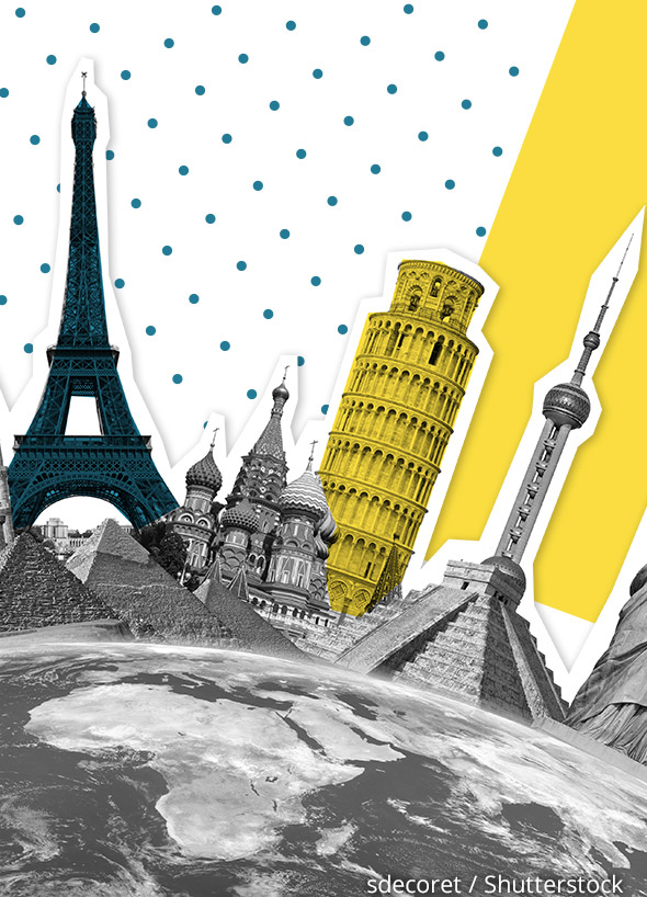 Illustration von Sehensw&uuml;rdigkeiten