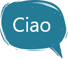 Sprechblase: "Ciao"