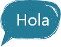 Sprechblase: "Hola"