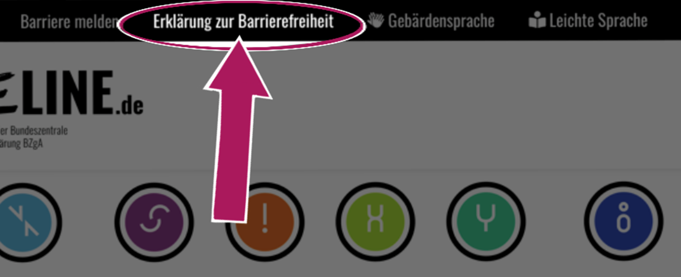 Erklaerung zur Barrierefreiheit in Navigation