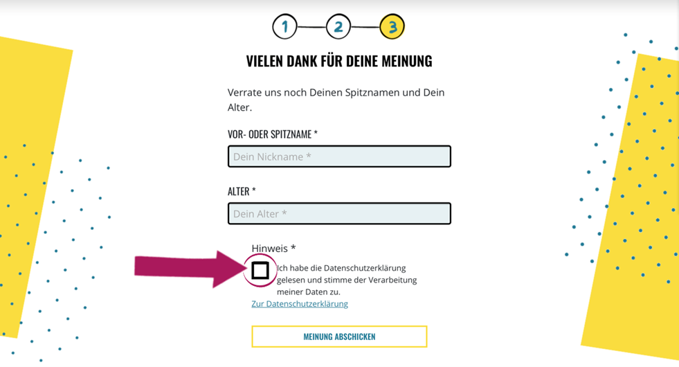 Meinung Formular Datenschutz