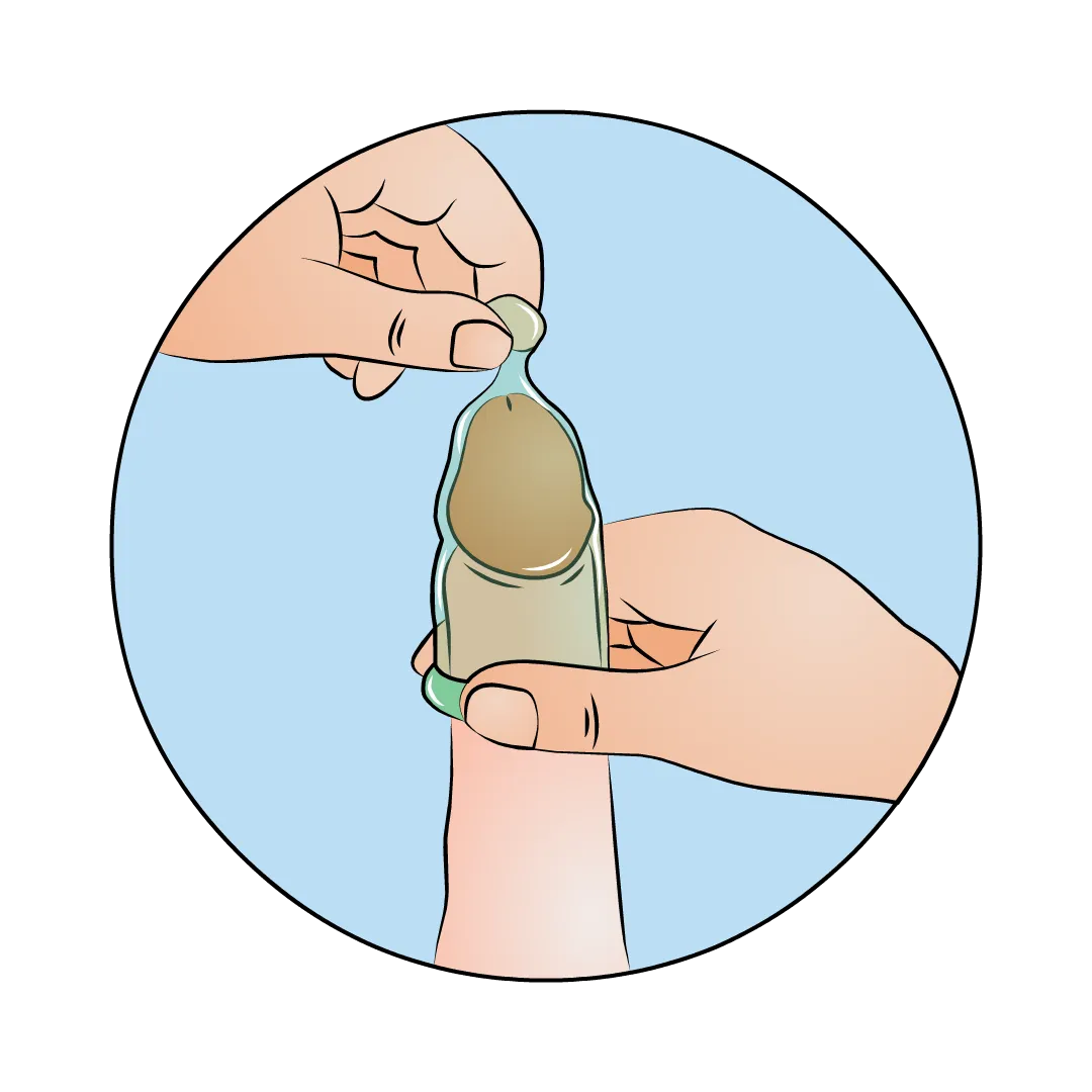 Illustration: Kondom abrollen