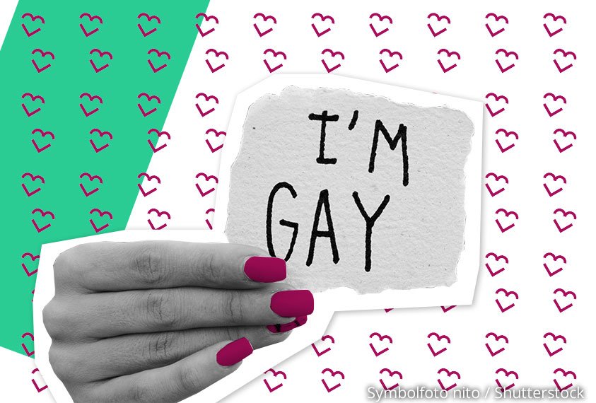 Zettel mit Botschaft: Ich bin schwul