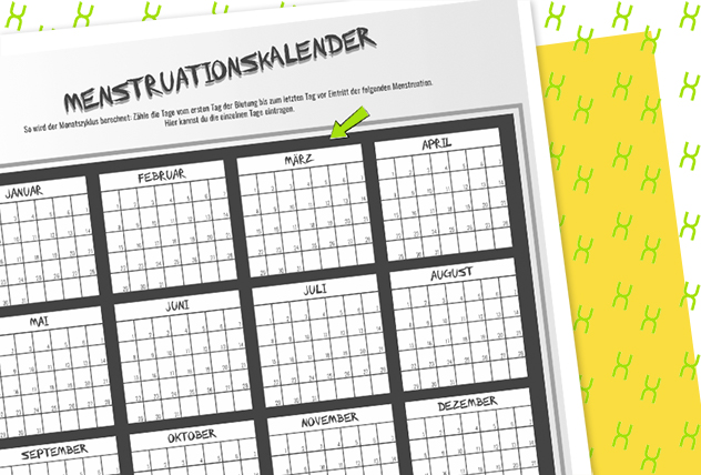 Ein Menstruationskalender