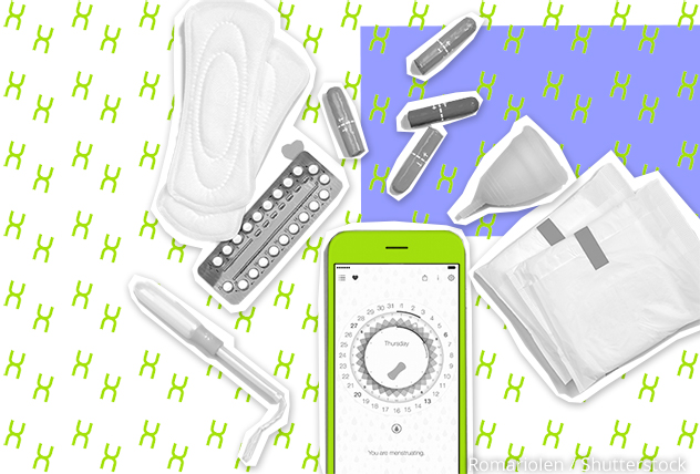 Verschiedene Menstruationsartikel