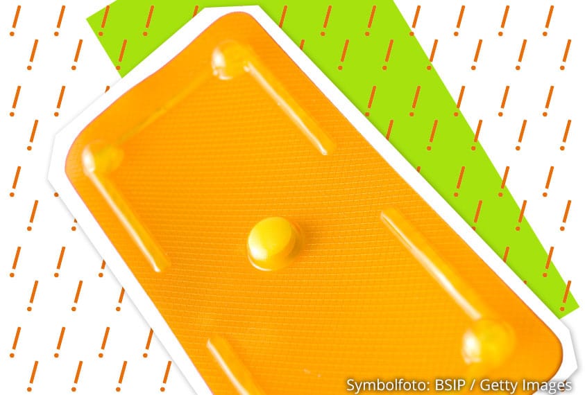 orangene Packung einer Pille danach